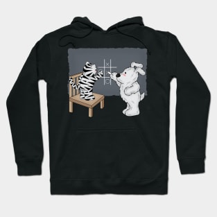 Cat and dog playing tic tac toe Hoodie